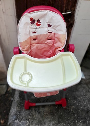 Beden Pembe ve Renkli Bebek Mama Sandalyesi
