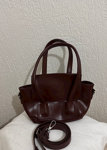 Bordo Deri Minimalist Kadın Çanta - Görsel 5