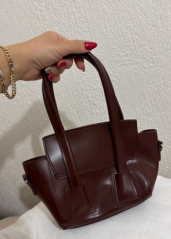 Bordo Deri Minimalist Kadın Çanta - Görsel 4