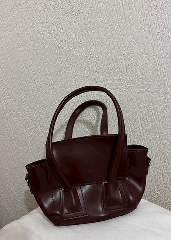 Bordo Deri Minimalist Kadın Çanta - Görsel 3