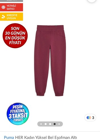 Puma Kadın Bordo Yüksel Bel Eşofman Altı - Görsel 2