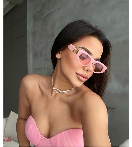 Pembe aksesuar gözlük - Görsel 2