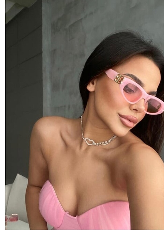 Pembe aksesuar gözlük - Görsel 2