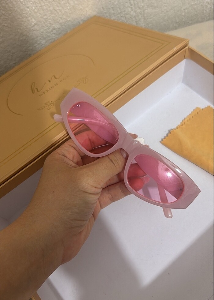 Pembe aksesuar gözlük - Görsel 5