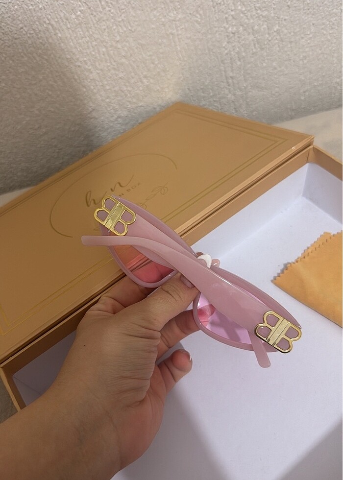 Pembe aksesuar gözlük - Görsel 4