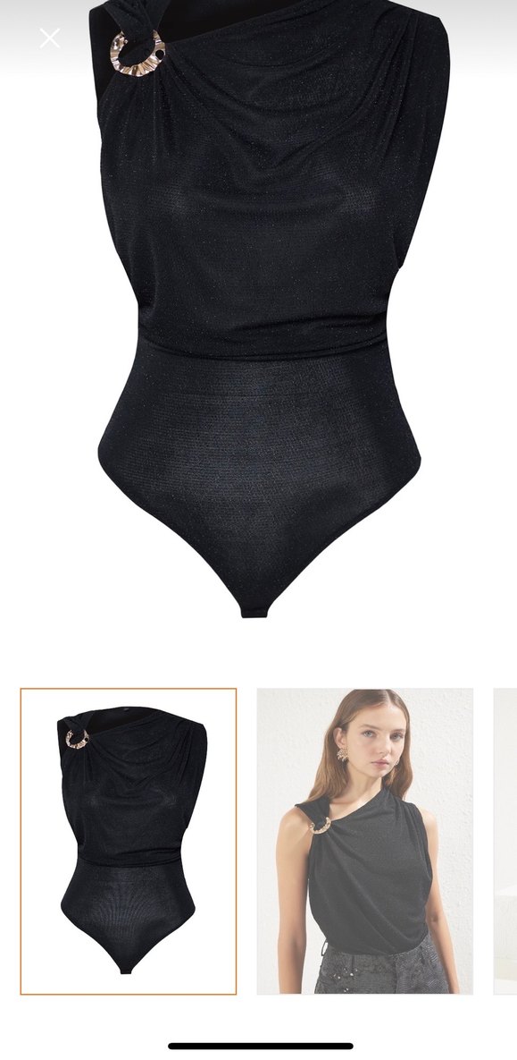 Çıtçıtlı Simli Örme Body - Görsel 2