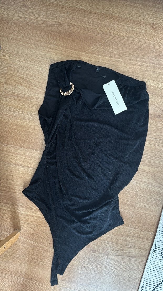 Çıtçıtlı Simli Örme Body - Görsel 4