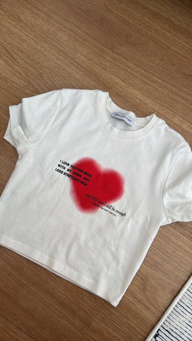 Beyaz Baskılı Crop Top - Görsel 3