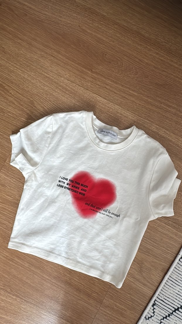 Beyaz Baskılı Crop Top - Görsel 2