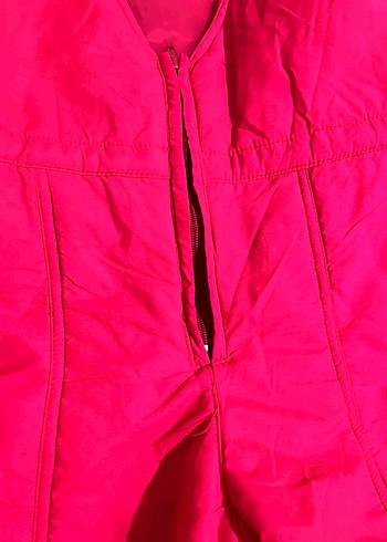 Kızlar için Fermuarlı Pembe Askılı kayak tulumu - Görsel 3