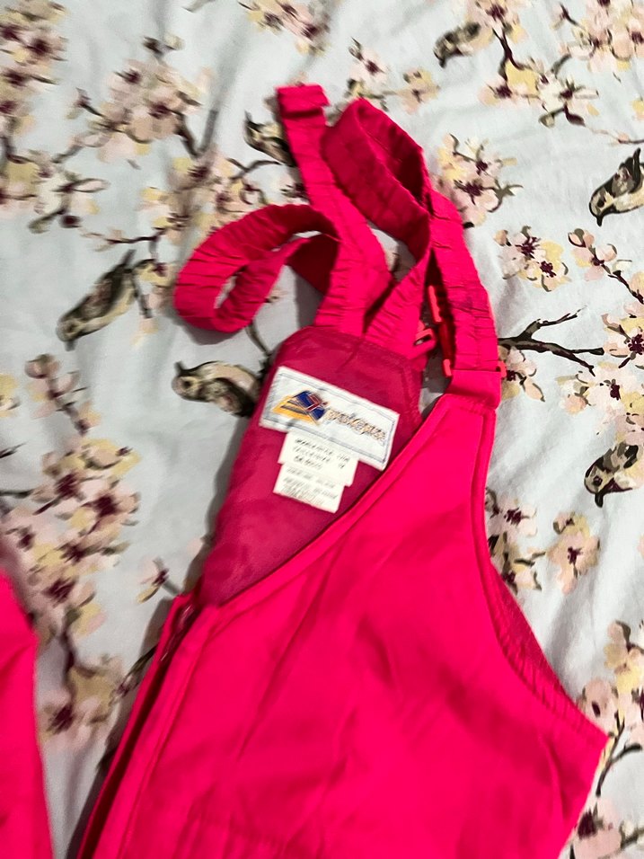 Kızlar için Fermuarlı Pembe Askılı kayak tulumu - Görsel 5