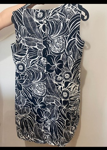 Desenli Siyah V Yakalı ofis elbisesi - Görsel 3