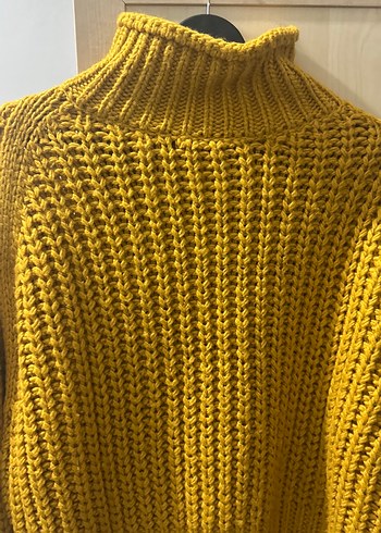 Sarı Triko Boğazlı Kadın Kazak - Görsel 2