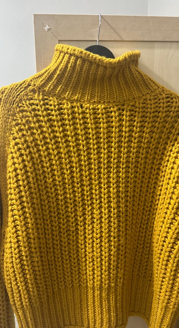 Sarı Triko Boğazlı Kadın Kazak - Görsel 2