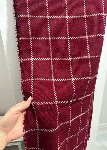 Bordo Örgü Kadın Şal - Görsel 3