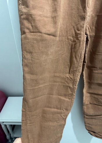 Kahverengi Kemerli Kadın Keten Pantolon - Görsel 4