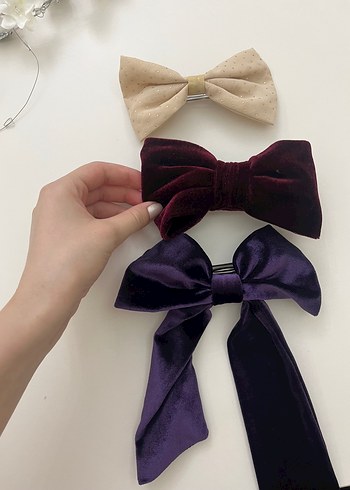 Koyu Mor Saten Fiyonk Saç Tokası