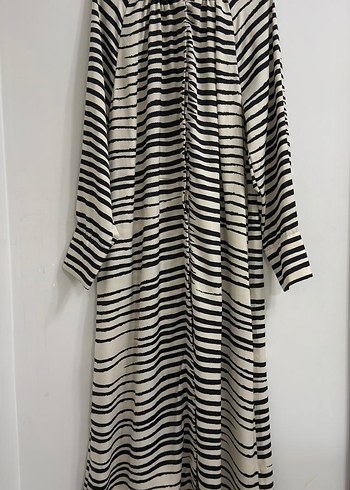 H&M H&M Zebra Desenli Uzun Kollu Pilili Kadın Elbise