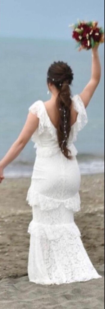 m Beden beyaz Renk Dış çekim söz nişan elbisesi