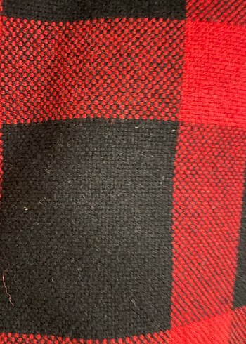 Mango Kareli Kırmızı Kadın Düğmeli Ceket - Görsel 6