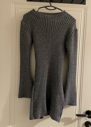 Gri Yumuşak Dokulu Kadın Triko Elbise - Görsel 2