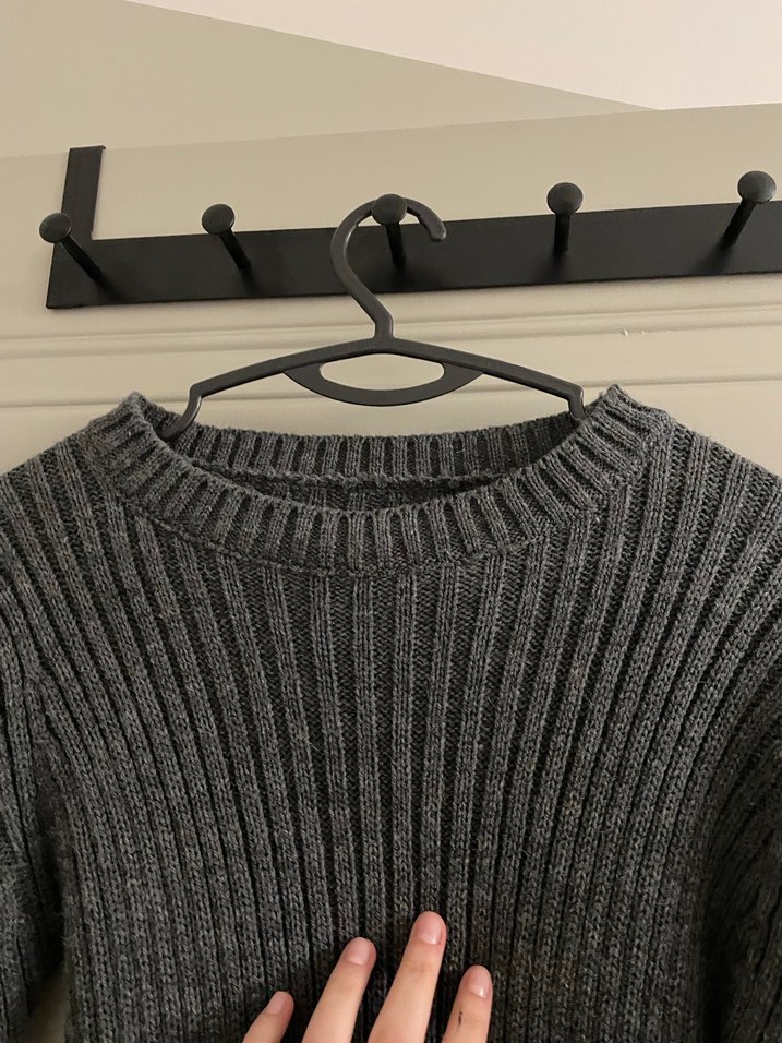 Gri Yumuşak Dokulu Kadın Triko Elbise - Görsel 5