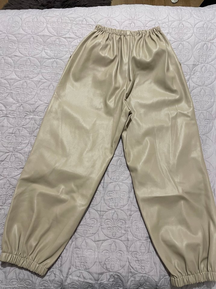 Bej Rahat Kesim  Kumaş Pantolon - Görsel 5