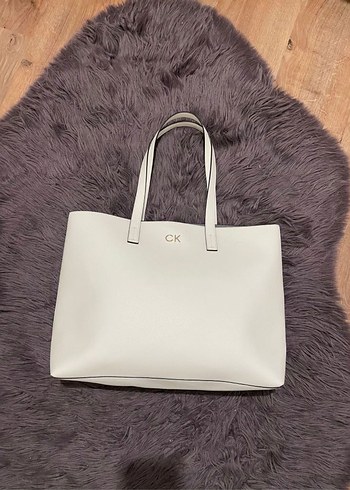 Calvin Klein Beyaz-Krem Deri Kadın Çanta - Görsel 3
