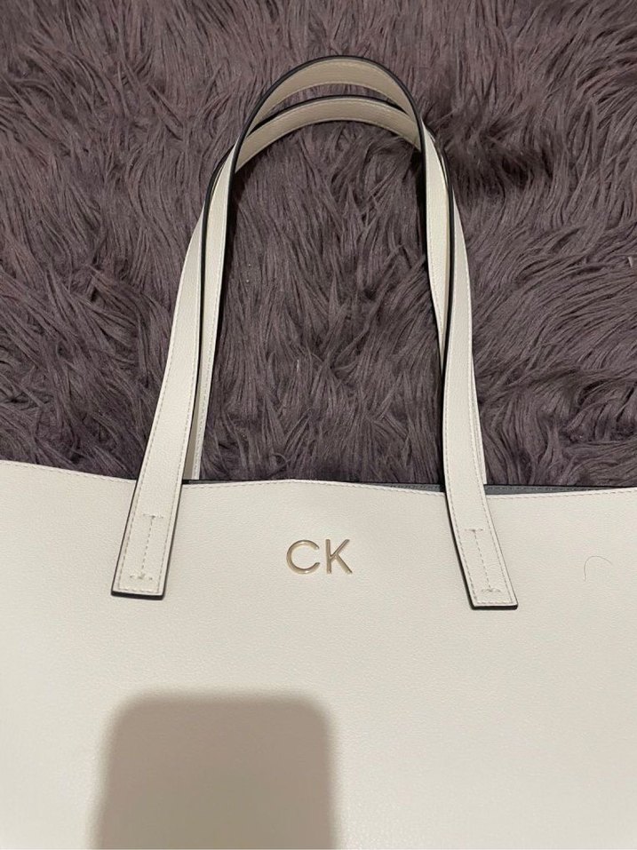 Calvin Klein Beyaz-Krem Deri Kadın Çanta - Görsel 5