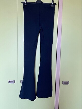Lacivert ispanyol paça pantalon