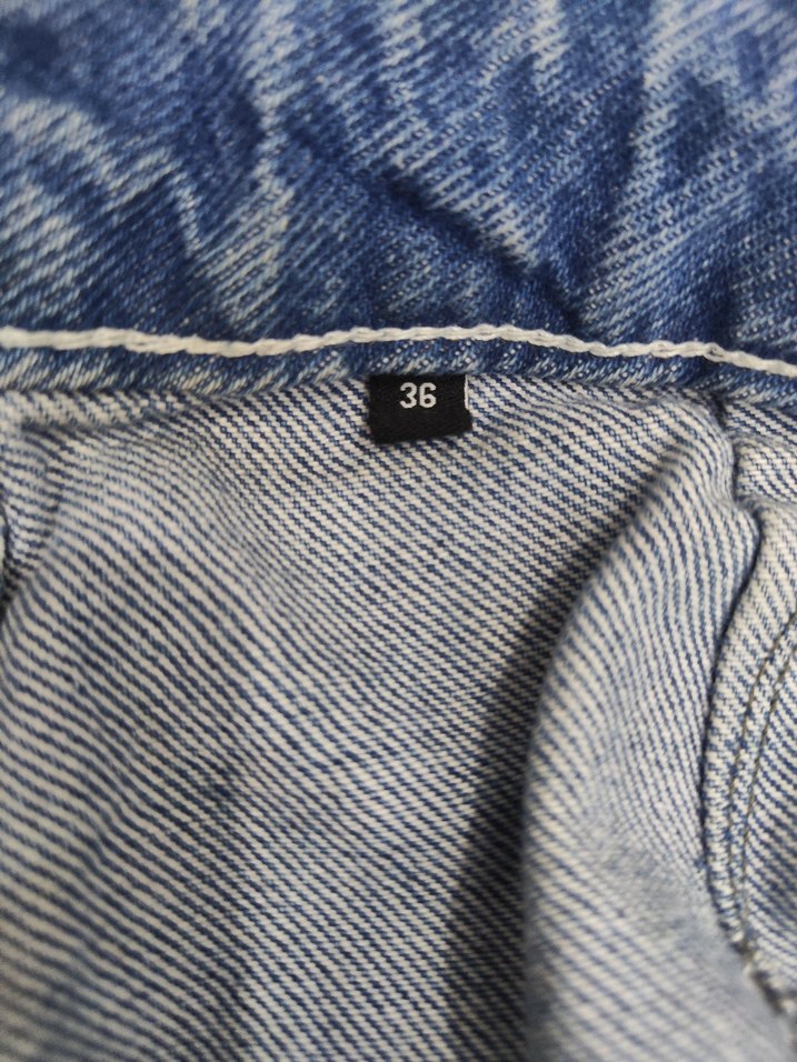 Kadın mavi Kot Pileli Mini kot şort Etek - Görsel 2