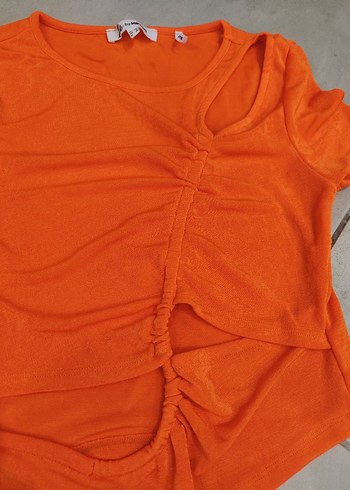 Turuncu Kısa Kollu Kadın Tişört - Görsel 3