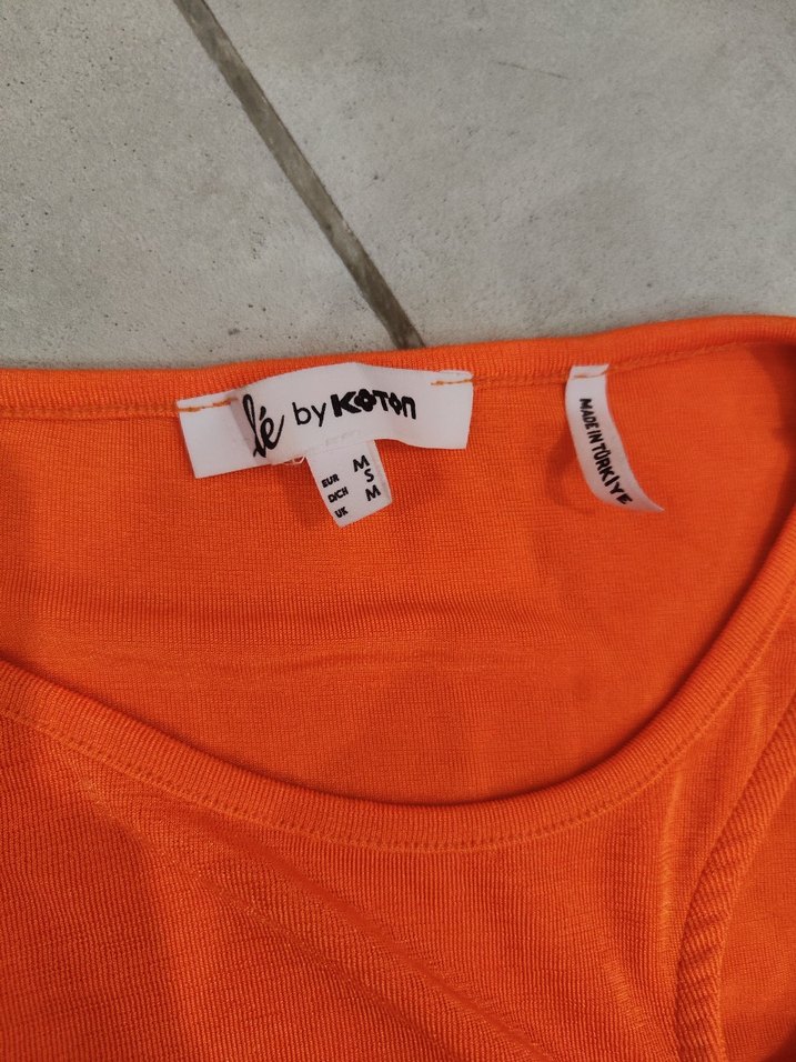 Turuncu Kısa Kollu Kadın Tişört - Görsel 2