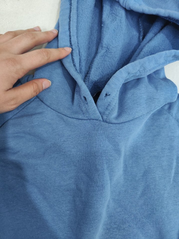 Zara marka Mavi Kapüşonlu Kadın Sweatshirt - Görsel 4