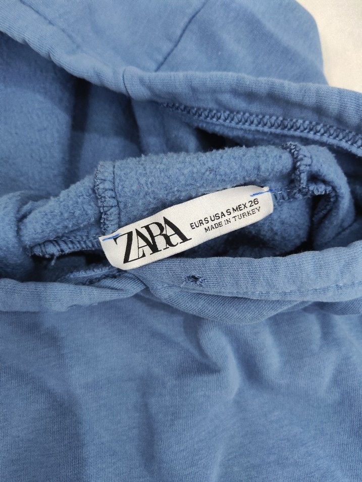 Zara marka Mavi Kapüşonlu Kadın Sweatshirt - Görsel 2