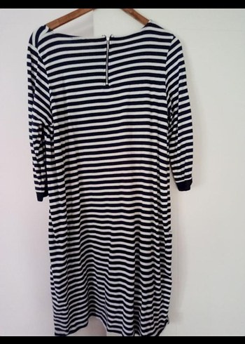 Çizgili Uzun Kollu Midi Triko Elbise - Görsel 2