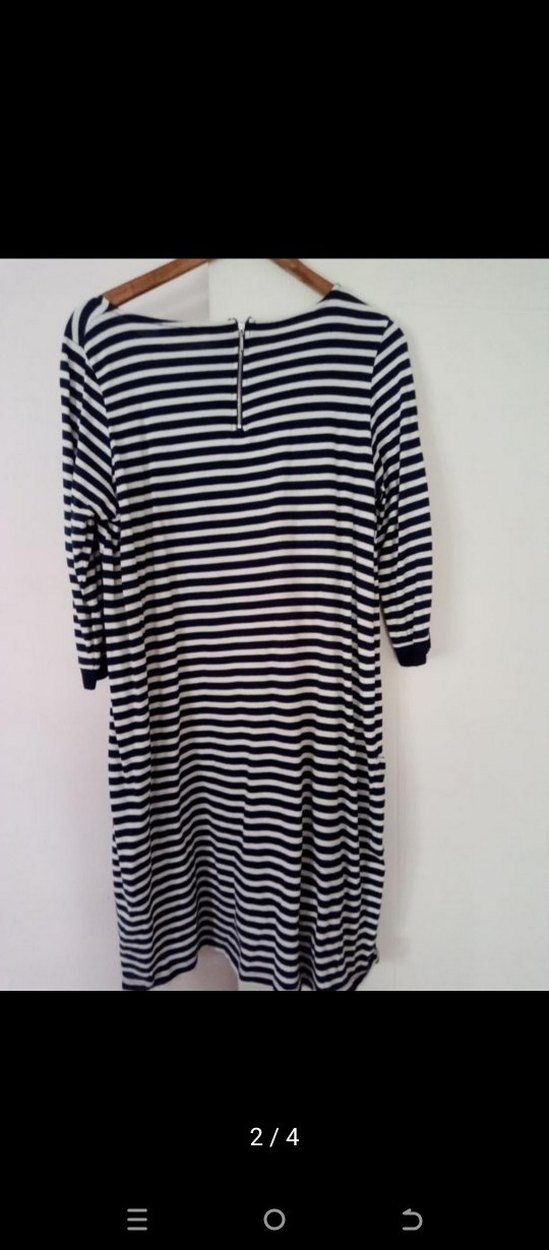 Çizgili Uzun Kollu Midi Triko Elbise - Görsel 2