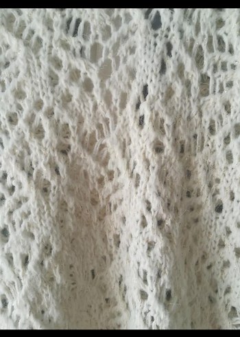 Bohem Tarzı Beyaz Örgü Kadın Kazak - Görsel 3