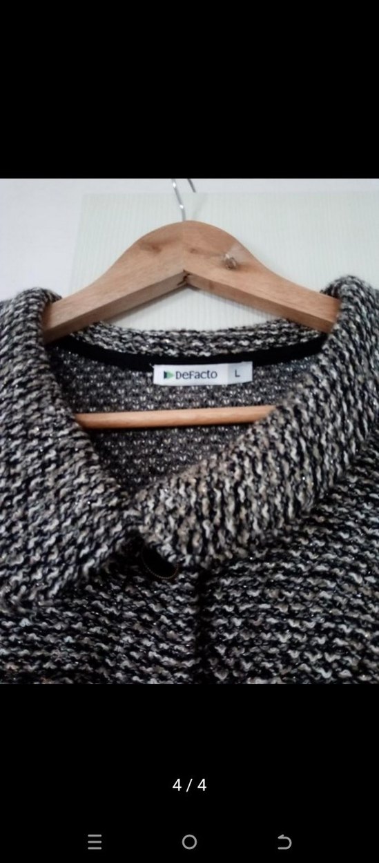 Düğmeli Gri Midi Kadın ceket. - Görsel 4