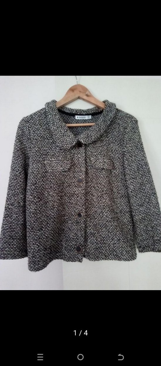 Düğmeli Gri Midi Kadın ceket. - Görsel 2