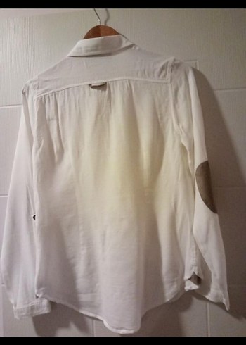 Kadın Krem Keten Düğmeli Gömlek - Görsel 2