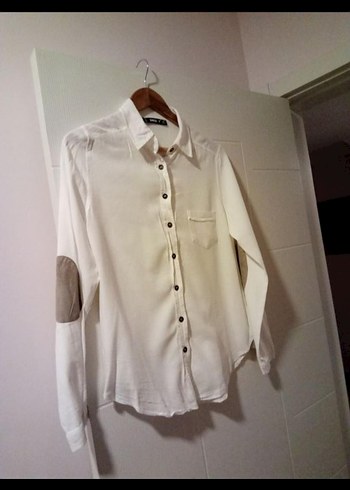 Kadın Krem Keten Düğmeli Gömlek - Görsel 3