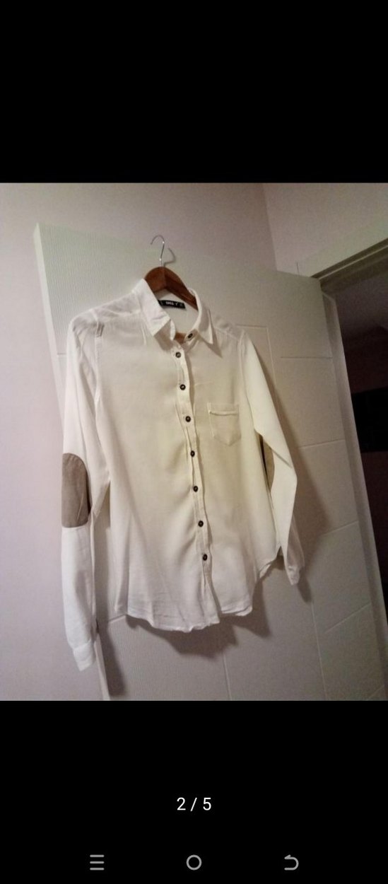 Kadın Krem Keten Düğmeli Gömlek - Görsel 3