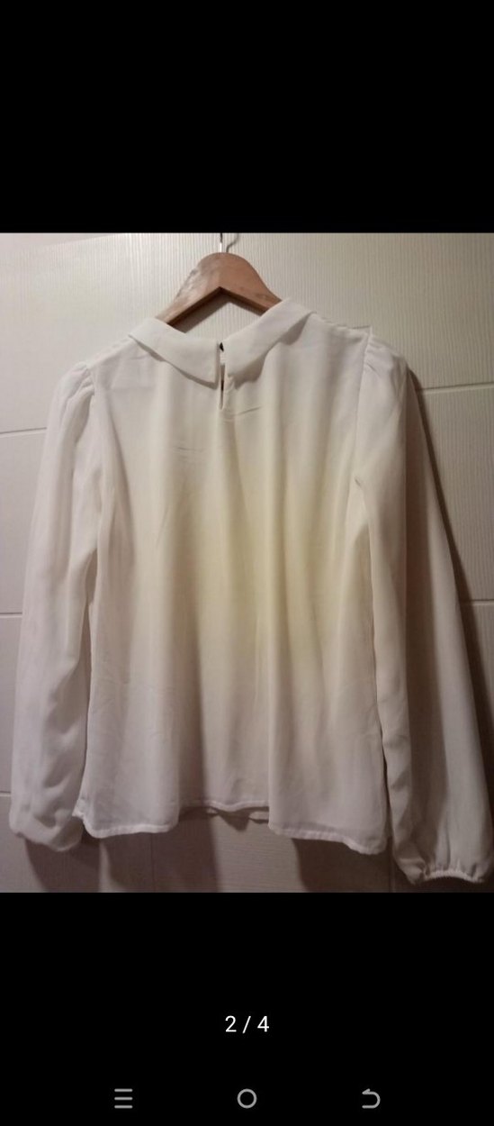 Fırfırlı Beyaz Kolsuz Kadın Bluz - Görsel 2