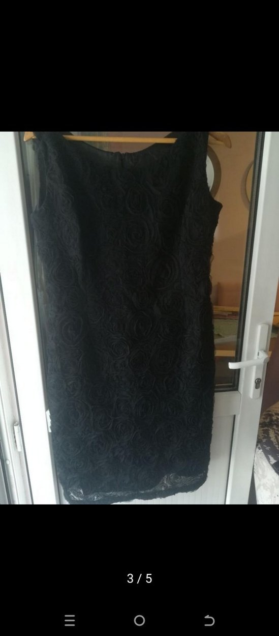 Siyah Dantelli bisiklet Yakalı Midi Elbise - Görsel 2