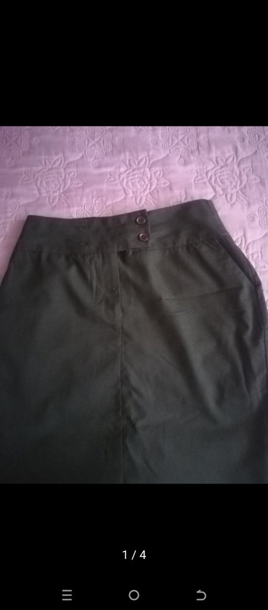 Düğmeli Siyah Kadın Kalem Etek - Görsel 2