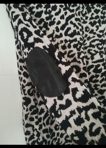 Gri Zebra Desenli Kadın Triko kazak - Görsel 3