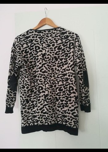 Gri Zebra Desenli Kadın Triko kazak - Görsel 2