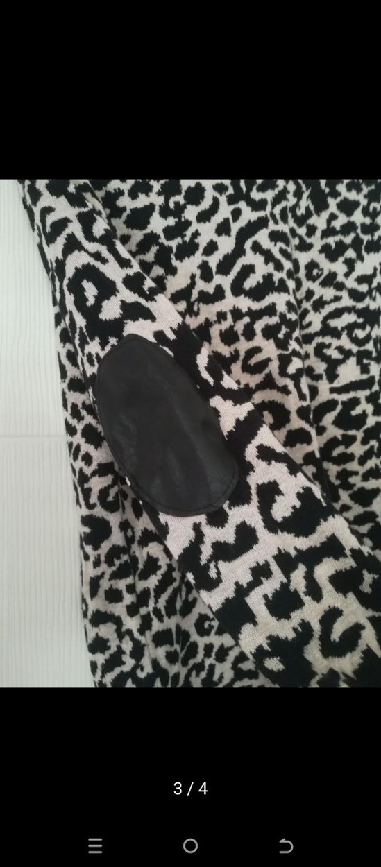 Gri Zebra Desenli Kadın Triko kazak - Görsel 3