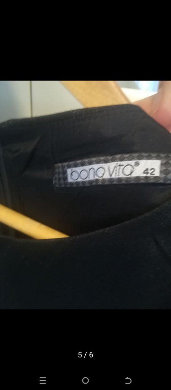 Siyah bisiklet Yaka Midi Ofis Elbisesi - Görsel 5